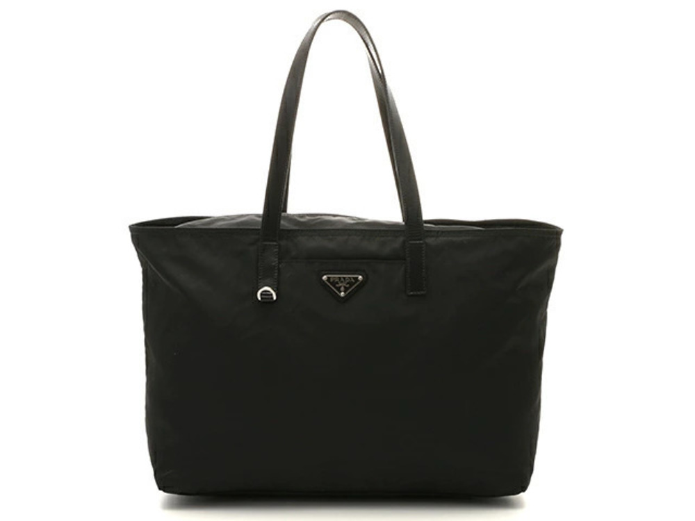 Prada Shoulder Tote Bag Black Calfskin